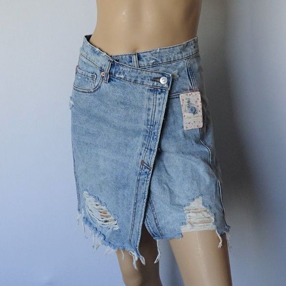 Free People Dresses & Skirts - NWT Free People Parker Wrap Denim Mini Skirt